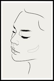 To get better at drawing line art faces (and drawing in general), shimizu suggests starting with a blind contour exercise. Line Art Female Face Posters Online Artiksdesign De
