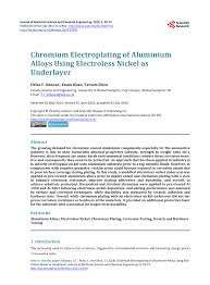 Pdf Chromium Electroplating Of Aluminium Alloys Using