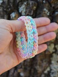 Pastel With Glitter Starburst Rainbow Loom Rubber Band