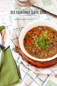 vegetarian old fashioned lentil soup