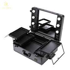2 in 1 rolling makeup case led mirror