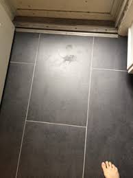 new floor tile streaks and spots upon