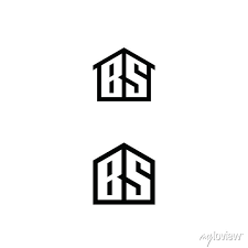 b s bs initial home logo design graphic