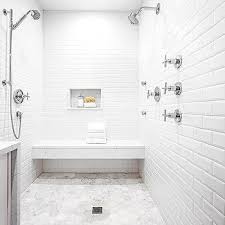 Beveled Subway Tile Shower Surround