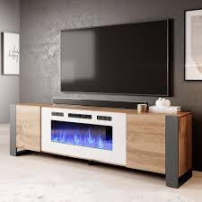 Woody Wh Ef Fireplace Tv Stand