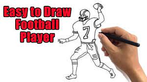 how to draw an american football player