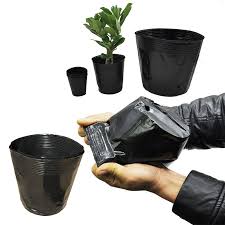 100pcs garden black plastic grow pot