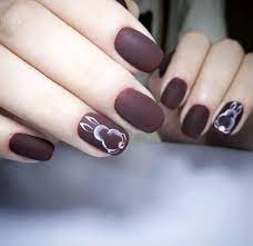 But this doesn't mean you have to stick to traditional color ideas. Dark Red Matte Nails Nail Art By Beautybigbang Nailpolis Museum Of Nail Art
