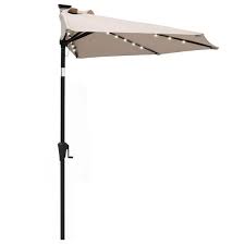 Solar Tilt Half Patio Umbrella