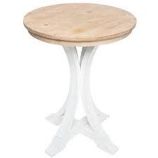 Two Tone Round Wood Accent Table