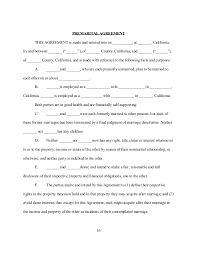 Sample Premarital Prenuptial Agreement For California