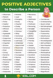 200 positive adjectives to describe a