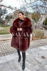Bruna Brown Fox Plush Fur Coat