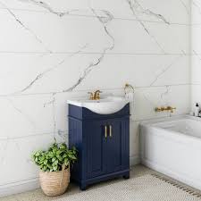 royal blue single sink bathroom vanity