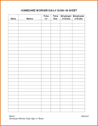 Brilliant Daily Attendance Sign In Sheet For Homecare Worker