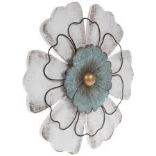 distressed white turquoise flower
