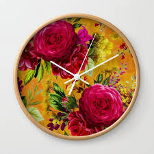 Botanical Flower Garden Wall Clock