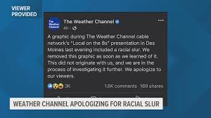weather channel displays racial slur