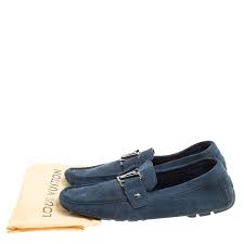 Louis Vuitton Blue Suede Monte Carlo Loafers Size 41