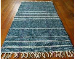 handwoven rag rug runner turquoise