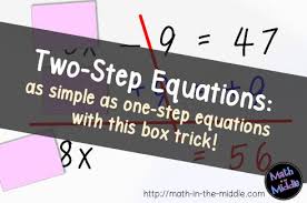 breaking down 2 step equations math