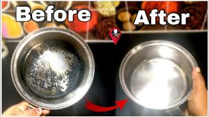 how to clean burnt pan easly multi