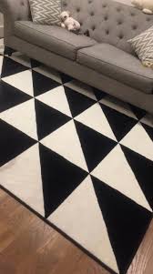 ikea sillerup black and white rug for