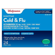 walgreens nighttime cold flu relief
