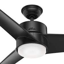 hunter havoc matte black ceiling fan with led light 54 in