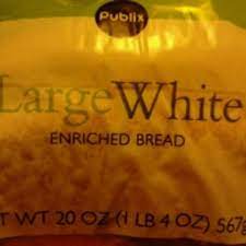 publix large white enriched bread