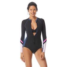 Beach House Sport Sculpt Long Sleeve Zip Front One Piece Swimsuit Front Runner