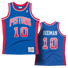 Dennis rodman card number 10. Dennis Rodman 10 Detroit Pistons 1988 89 Mitchell Ness Swingman Road Jersey