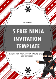 ninja birthday invitation template