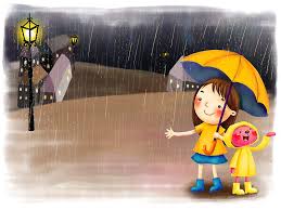 rainy day art rain cartoon friends