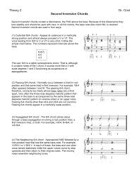 Theory 2 Dr Crist Second Inversion Chords