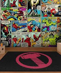 thor superhero rug custom marvel logo