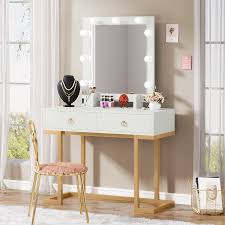 tribesigns vanity with lighted mirror