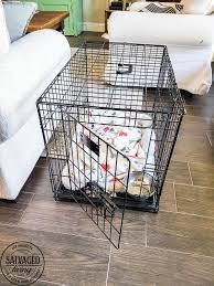 Diy wire dog crate from cuteness.com. Dog Crate Tabletop Salvaged Living