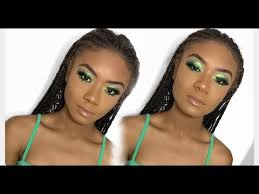 green glitter rhinestone fairy makeup