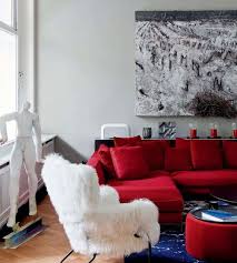 red sofa into your interior