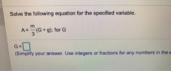 solve the following equation for the