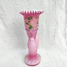 Vintage Flower Vase Hand Shaped Pink