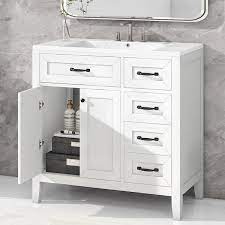 Storage Bathroom Wood Vanity Cabinet