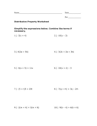 distributive property worksheet pdf