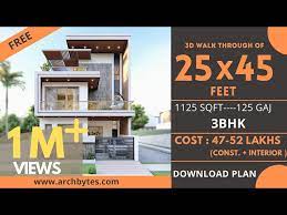 25x45 house design 3d 1125 sqft 125