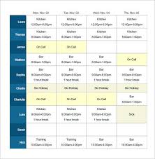employee shift schedule template 15