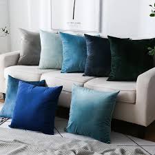 A blue sofa is a hot trend at the moment, for good reason. Luxury Blue Yellow Velvet Cushion Cover Pillow Cover Pillow Case Green Pink Gray White Black Home Decorative Sofa Throw Pillows Cushion Cover Aliexpress