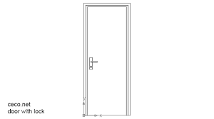 Autocad Drawing Door With Lock Dwg