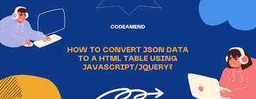 convert json data to a html table