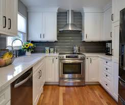 white cabinets and stainless appliances